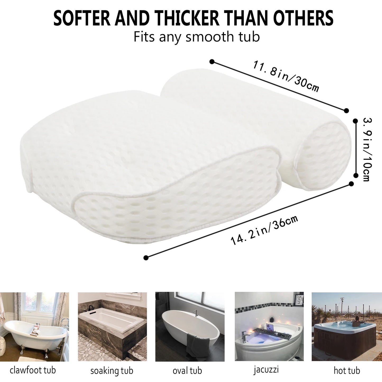 Bath Pillow for Bathtub Support Neck